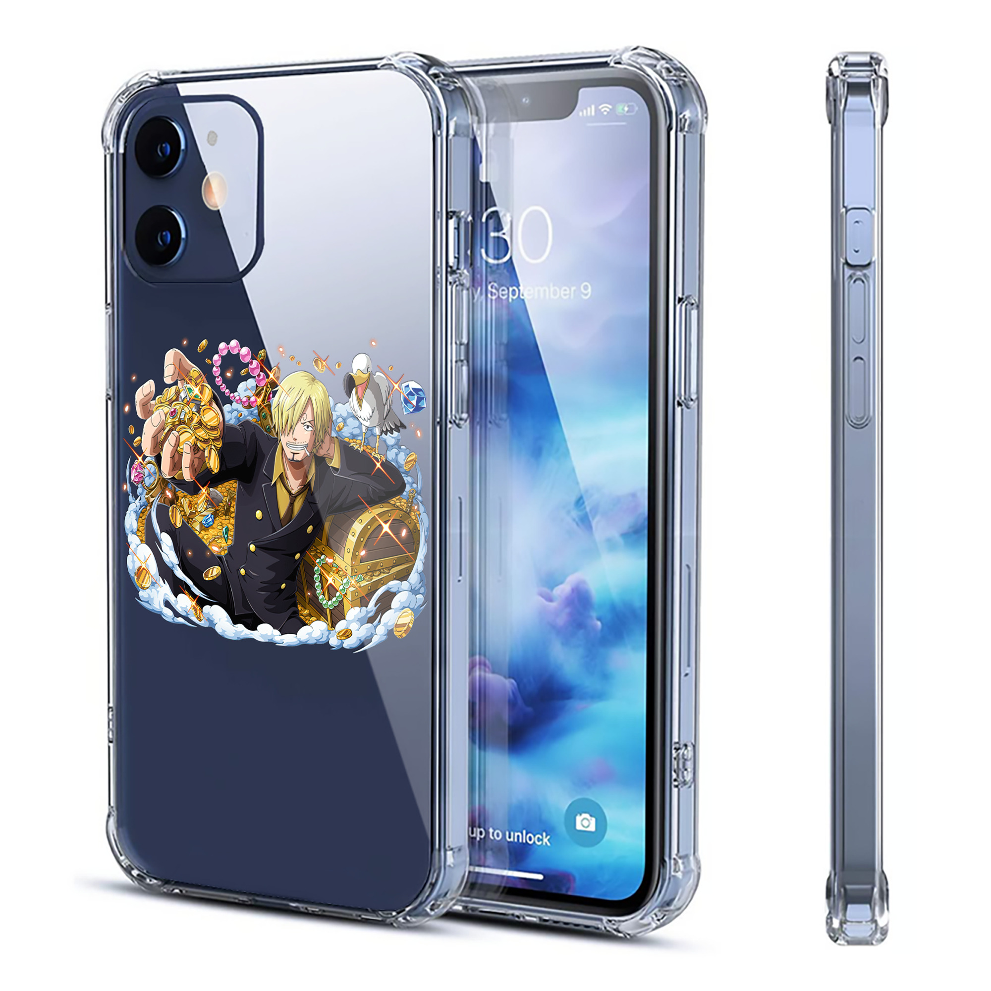（画像用） ワンピース サンジ ONE PIECE Sanji 【iPhone 12シリーズ対応】透明スマホケース（クリアソフトケース）
